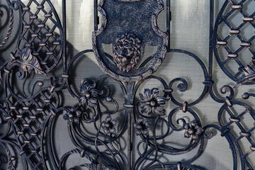 Decorative ornaments of metal gates in the form of flowers
