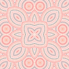 Linear victorian majolica tile seamless ornament. Ethnic structure vector patchwork. Quilt print design. Stylized spanish mayolica tilework endless pattern. Wall decoration template.