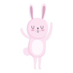 cute bunny cartoon character animal white background