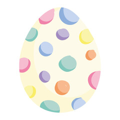 cute easter dotted egg decoration white background