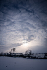 sunset in the winter