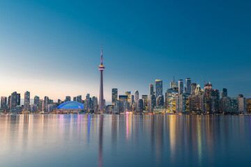 Fototapeta na wymiar Toronto city skyline at night, Ontario, Canada