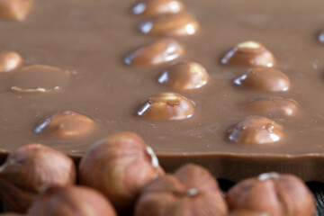 hazelnuts and chocolate mixed