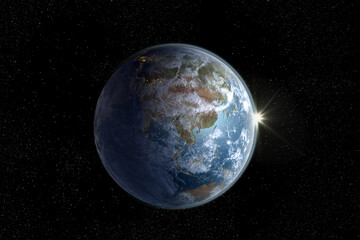 Obraz na płótnie Canvas Sunrise on Planet Earth Asia