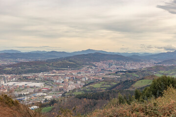 Fototapeta na wymiar Panoramic view of Bilbao city, from the distance