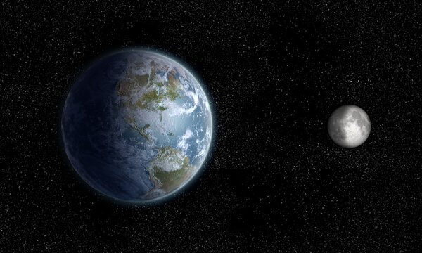 Earth and Moon from space