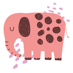 elephant jungle animal wildlife cartoon hand drawn style