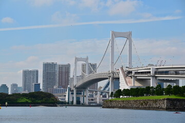 Fototapeta na wymiar Tokyo bridge with buildings in the background