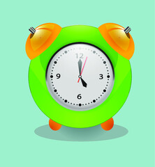 Beautiful green clock ready for animation