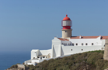 Fototapeta na wymiar Lighthouse Cabo De Sao Vicente, Algarve, Portugal