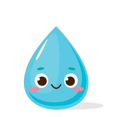 Cute blue water drop character