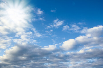 Fototapeta premium Fantastic soft white clouds against blue sky