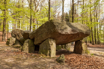 Neolithic passage grave, Megalithic stones in Osnabrueck-Haste, Osnabrueck country, Germany
