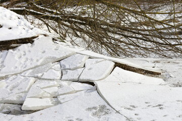 cracked river ice
