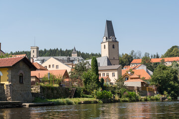 City Rosenberg, St. Mary S Church And Castle In The Background - Czech Republic