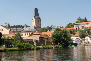 City Rosenberg, St. Mary S Church And Castle In The Background - Czech Republic