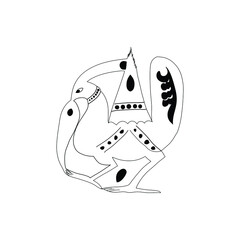 Egyptian mythological camel drawing by hand ornament 