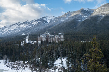 Fairmont Banff Springs hotel in the winter, Banff national park, Alberta, Canada
