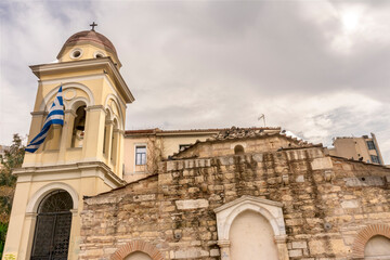 Fototapeta na wymiar Ancient Church of Pantanassa, Monastiraki Square, Athens, Greece. Monastery dates back to 1000 AD