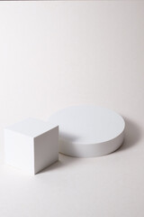 Empty Cube white background for mockup photo shoot studio lighting 