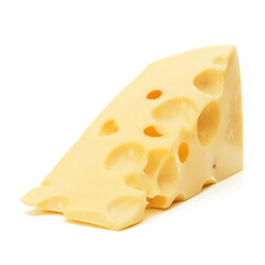 Cheese block isolated on white background cutout