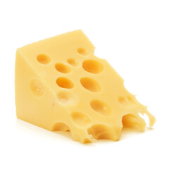 Cheese block isolated on white background cutout
