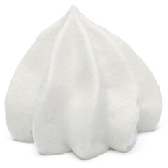 Whipped cream swirl  isolated on white background cutout