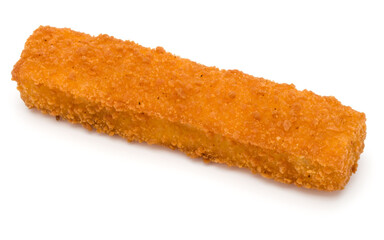 Crispy Fish fingers isolated on white background