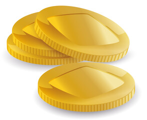 Isolated golden coins with square shape inside of it, Vector Illustration