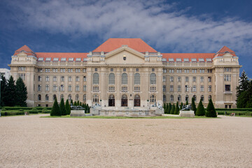 Building of the university in Debrecen, Hungary in summer - 414557896