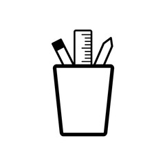 stationery holder outline icon. school-themed icon. suitable for web design and mobile applications.