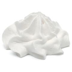 Whipped cream swirl  isolated on white background cutout