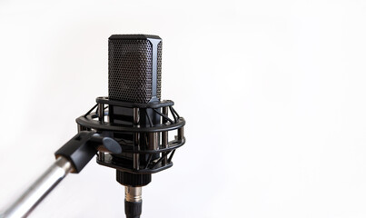 Studio condenser microphone, white background