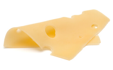  one Cheese slice isolated on white background