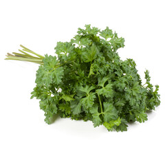 parsley leaves bunch isolated on white background cutout