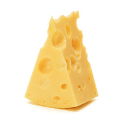 Cheese block isolated on white background cutout