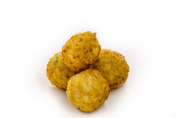 Fried rice cake, isolated white background, Brazilian fried food
