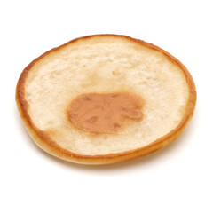 One pancake isolated on white background cutout.