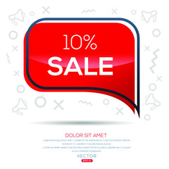 Fototapeta premium Creative (10% sale) text written in speech bubble ,Vector illustration.
