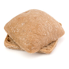 sliced Ciabatta bread isolated on white background cut out