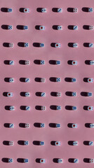 Estampado de dados sobre fondo rosa