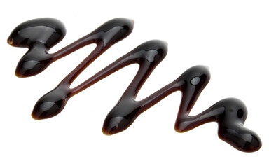 Obraz premium Balsamic vinegar cream isolated on white background. Italian salad dressing, sauce.