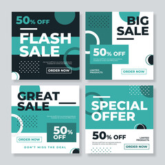 Set of sale banner template design. Vector illustration.