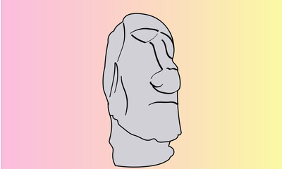 Pascua Island's Moai head ancient ruins