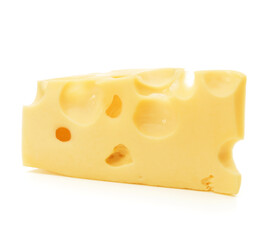 Cheese block isolated on white background cutout