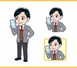 Male teacher in a gray jacket