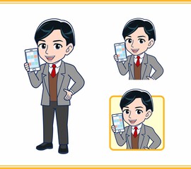 Male teacher in a gray jacket