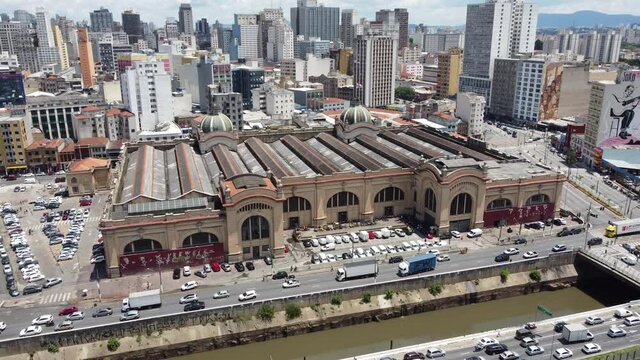 Mercado Municipal de Sao Paulo city, Brazil.Downtown view of historic municipal market.Mercado Municipal de Sao Paulo city, Brazil.Downtown view of historic municipal market.Mercado Municipal.