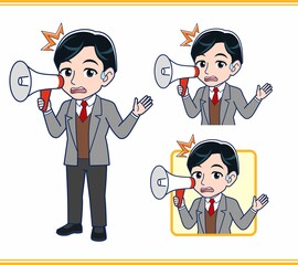 Male teacher in a gray jacket