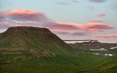 Fototapeta na wymiar Landscape at Skalavik. The Westfjords (Vestfirdir) in Iceland.